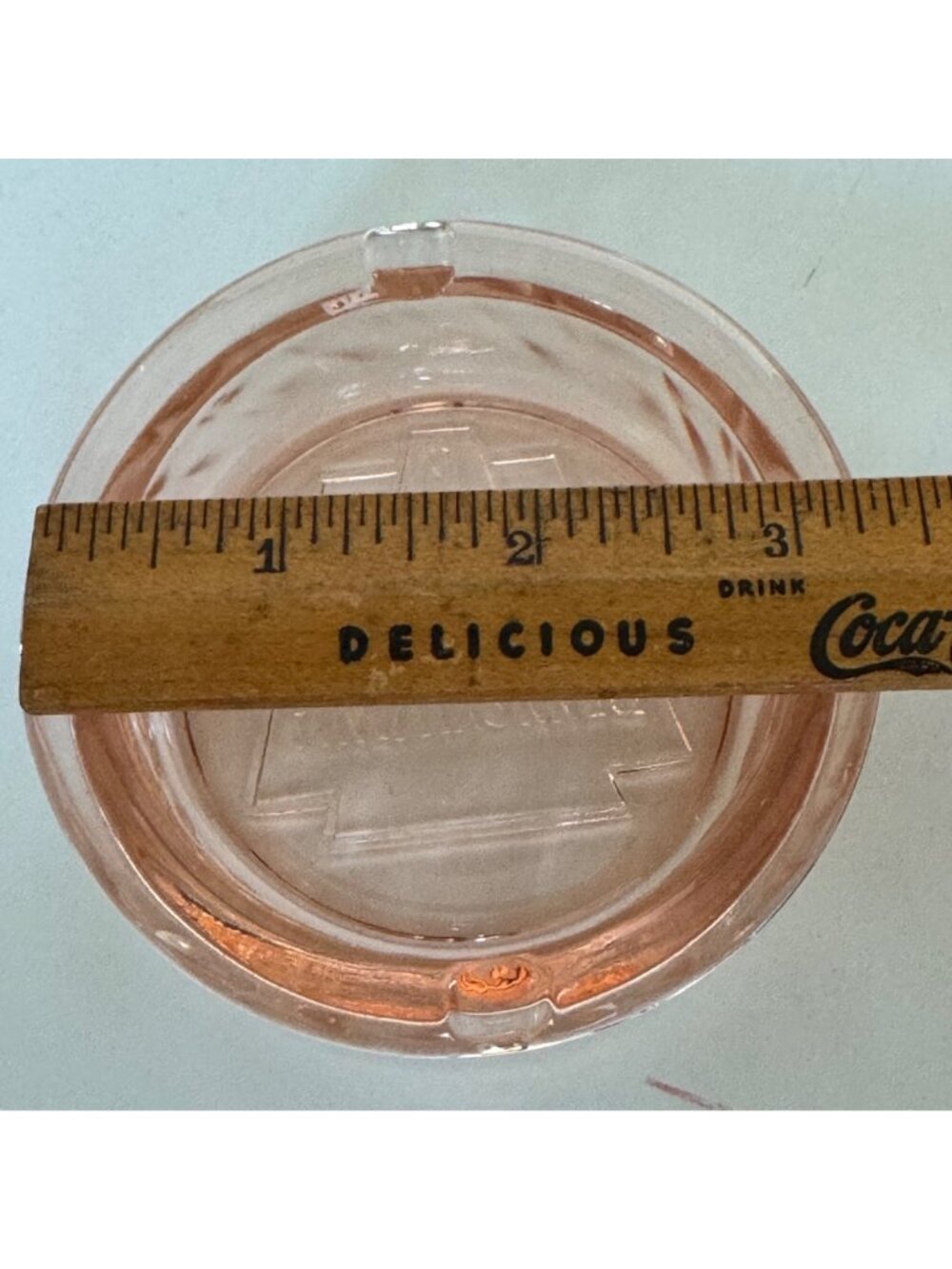 Pennsylvania Tires Depression Glass Ashtray Pink Trinkets Jewelry Vintage - Picture 7 of 10